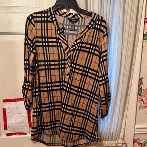 Apt. 9 Women's Checkered V-Neck Blouse